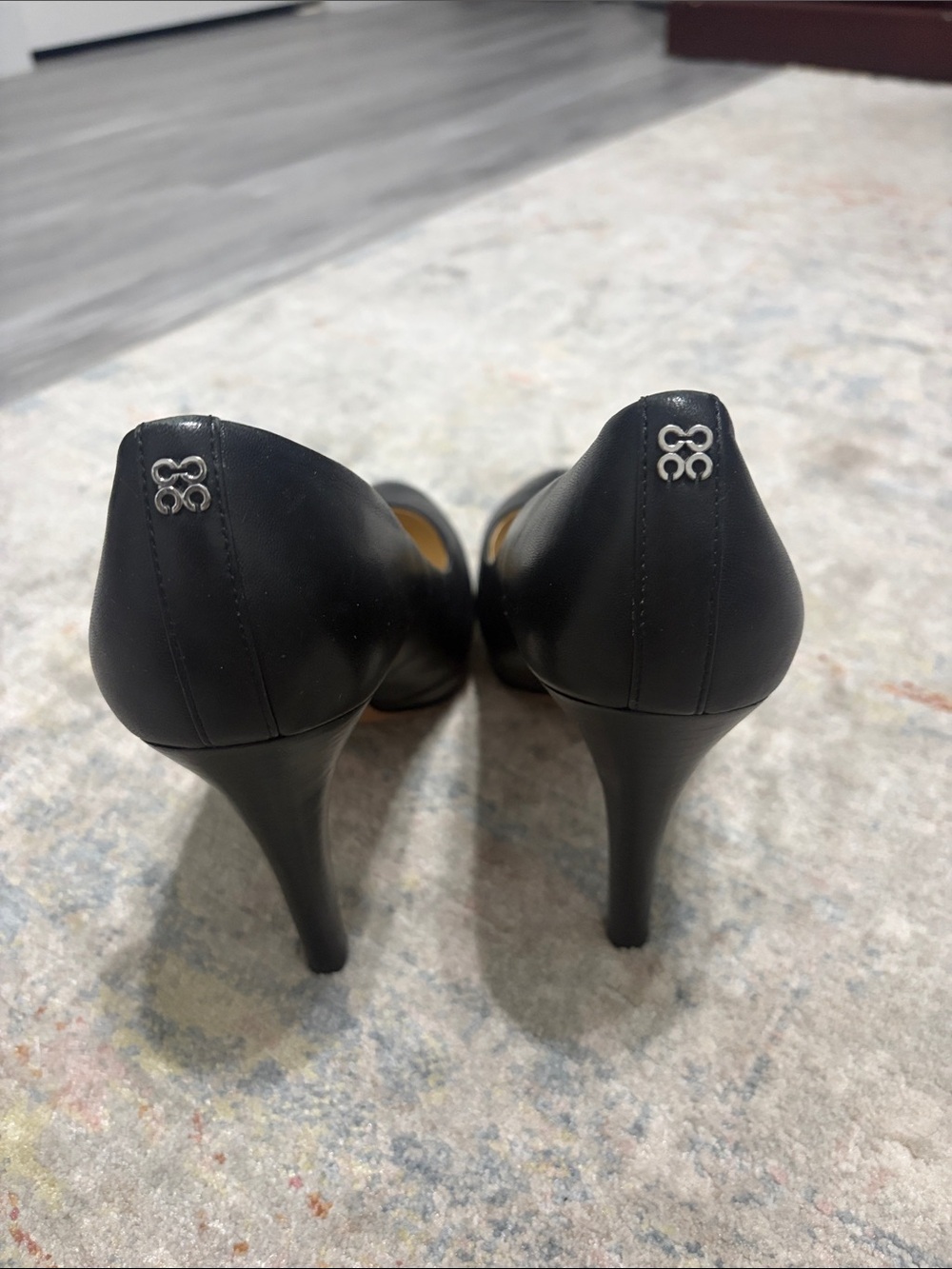 Coach Black Leather Stiletto Pumps - Picture 3 of 5